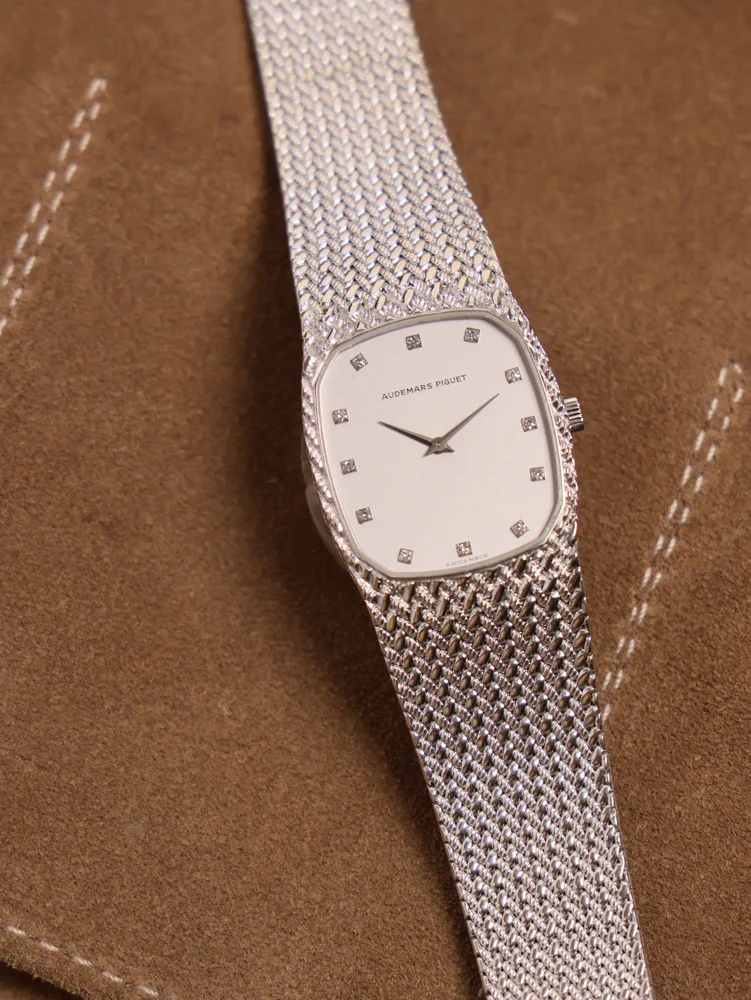 White Gold 1970s Vintage Watch with Diamonds on 180mm Wrist, image 8
