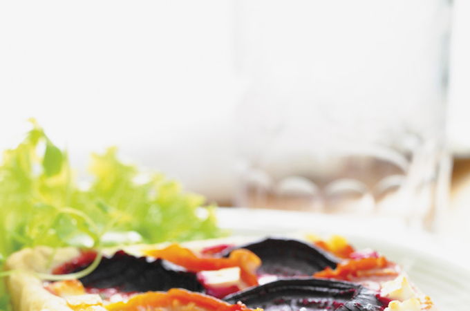 Beet and Feta Cheese Quiche
