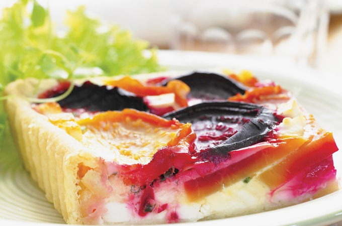 Beet and Feta Cheese Quiche