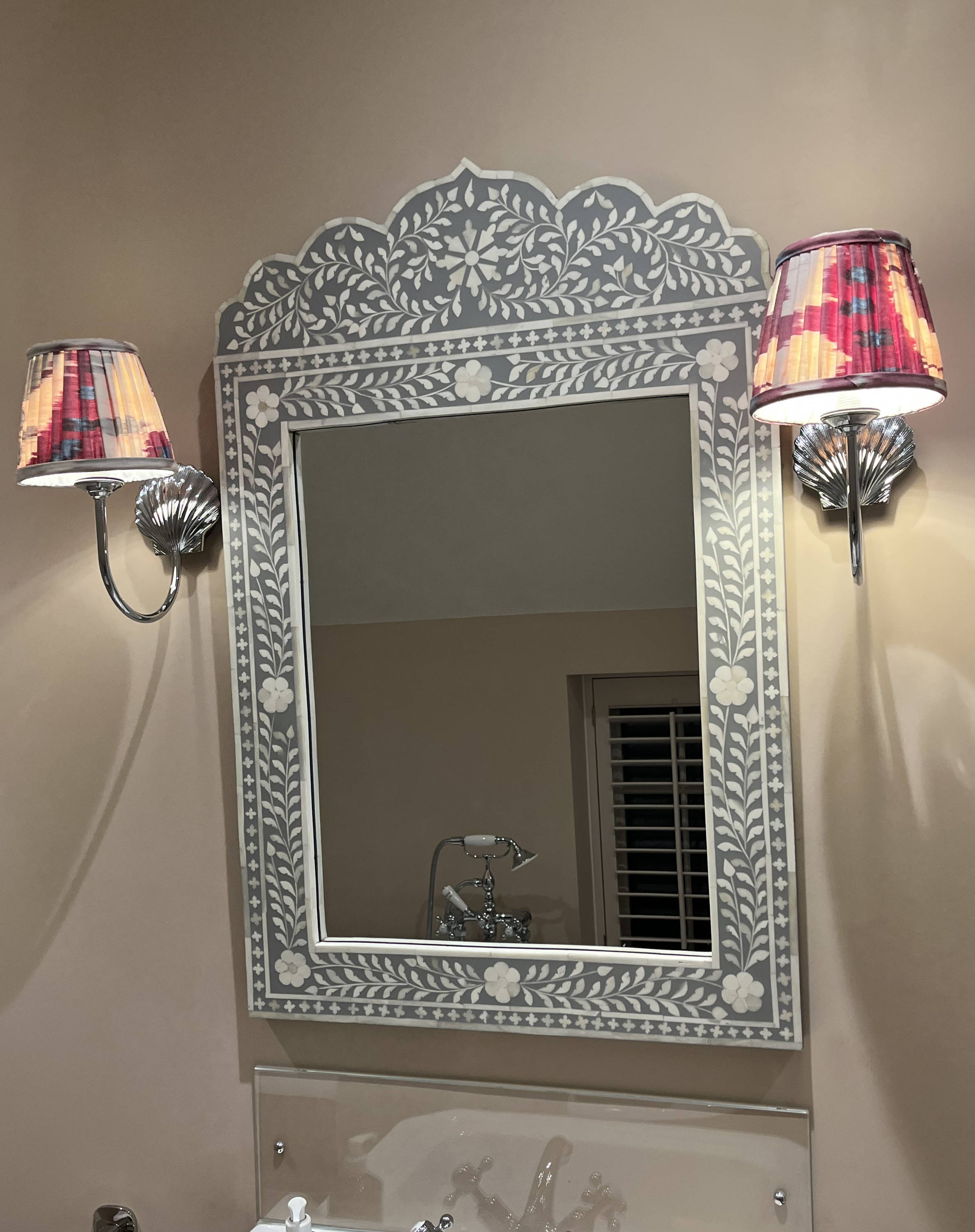 Silk Ikat Wall Lampshades | Bathroom Wall Lights