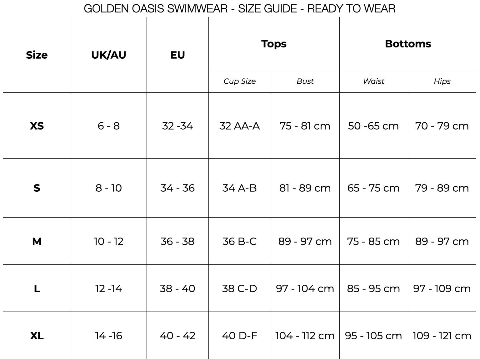 Size Guide | OliveAnkara