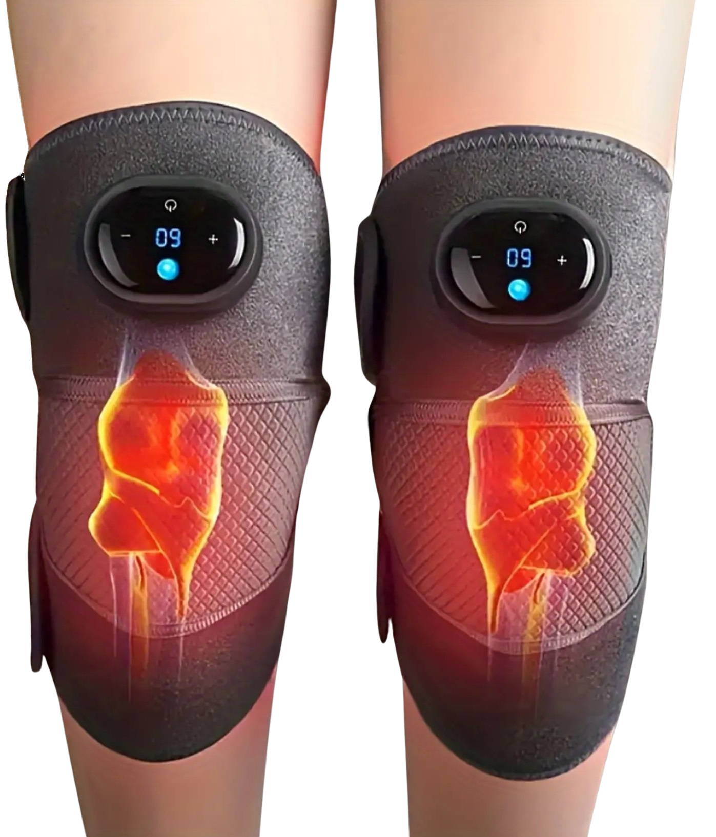 Knee Massagers being worn on legs