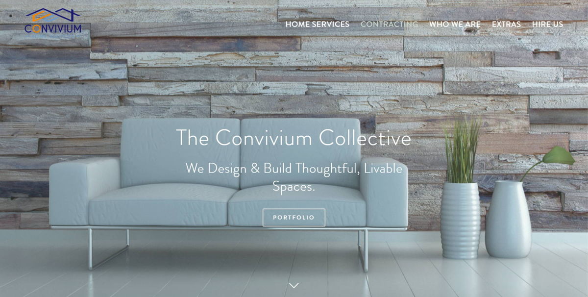 Screenshot of Convivium Contracting Corporation, from the contractor websites collection.