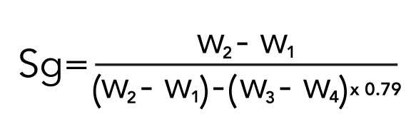 Formula to find the Specific Gravity of Cement 