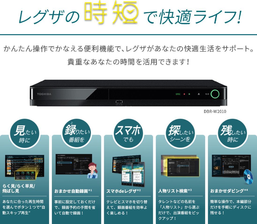 あなたにおすすめの商品 レンタル] 東芝 レグザ DBR-T1010 ブルーレイ/DVDレコーダー レコーダー