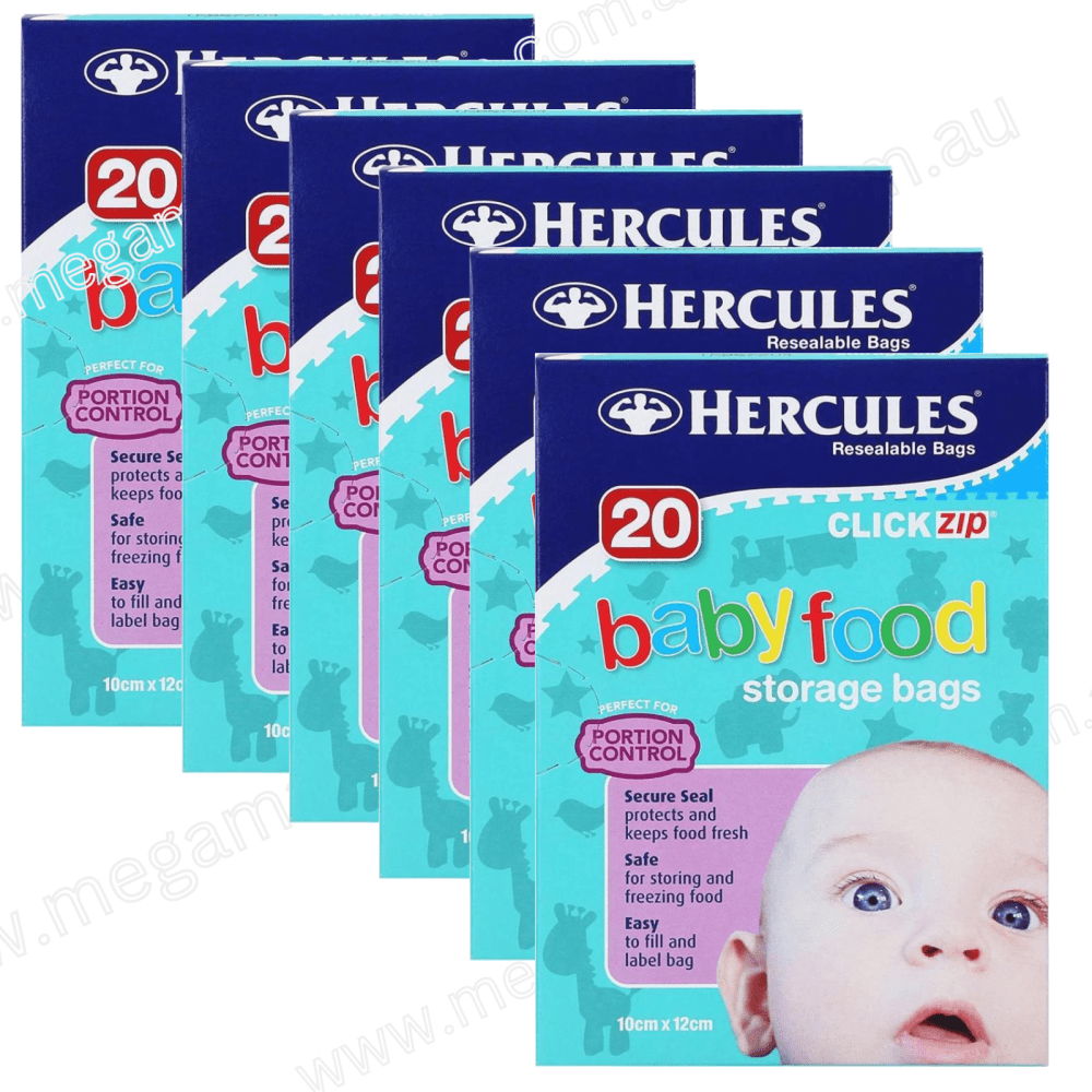 Lot of 6| 20pk Hercules Baby Food Storage Bags