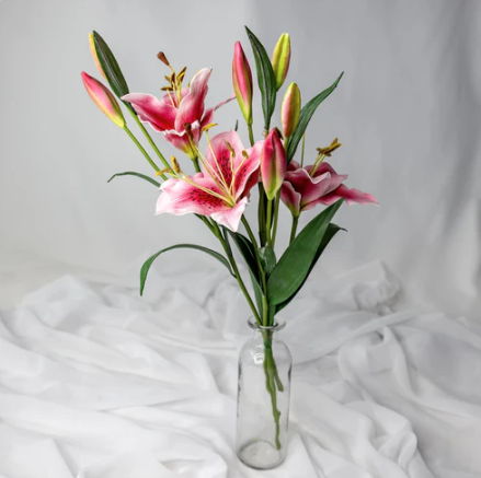 Dark Pink Asiatic Lily Small - Realistic Artificial Flowers