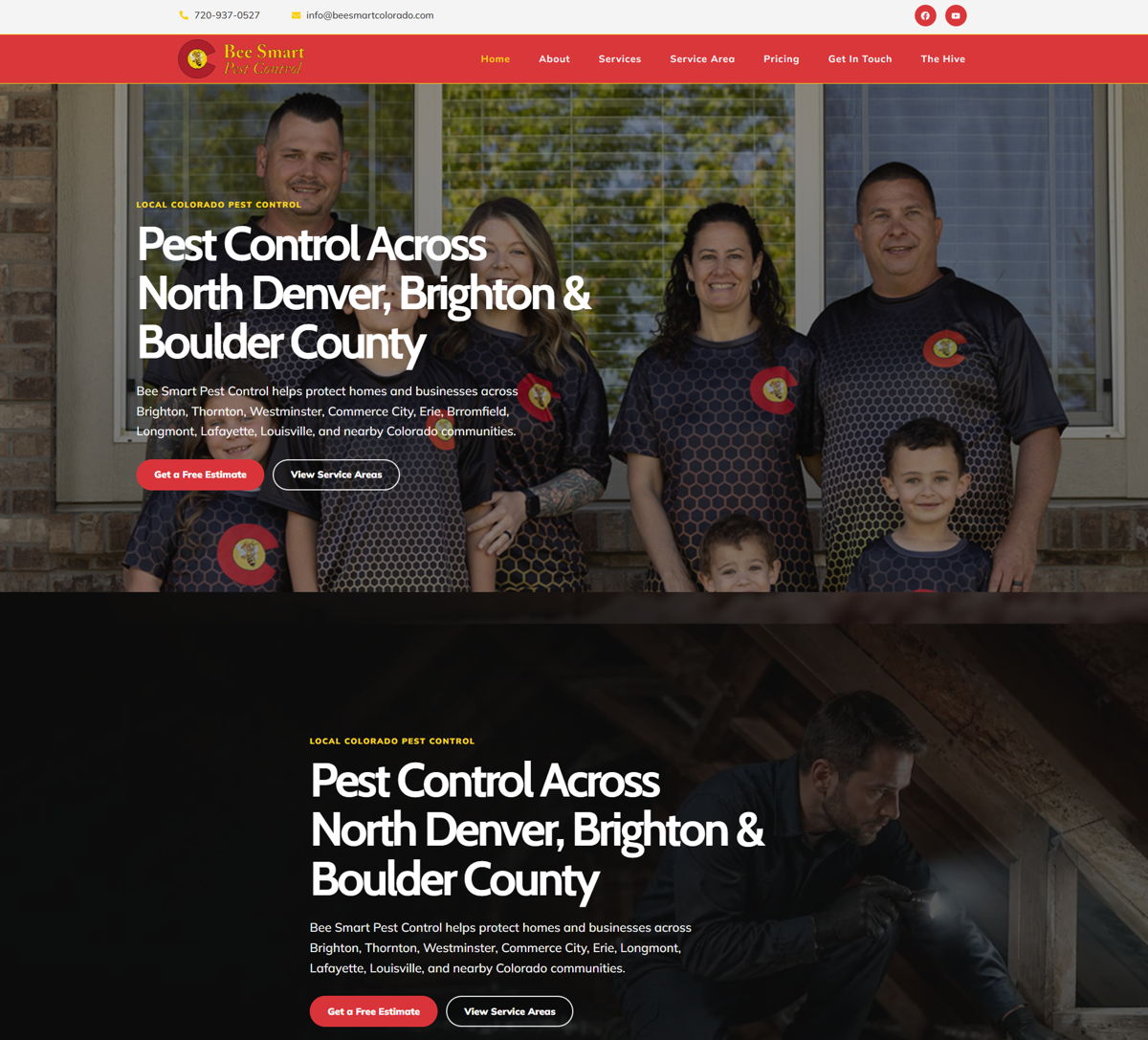 Screenshot of Bee Smart Pest Control, from the pest control websites collection.