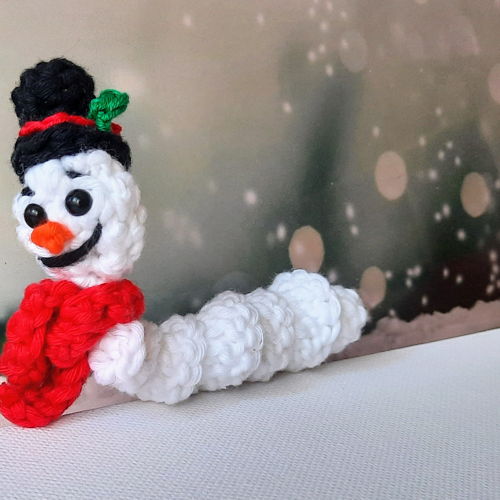 Snowman Worry Worm Crochet Pattern