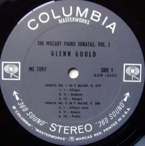 Columbia 2-EYE / GLENN GOULD, - Mozart Piano Sonatas No...