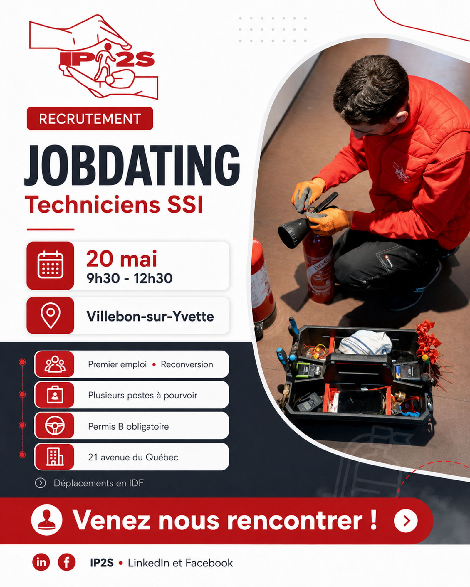 Journée portes ouvertes : devenez technicien SSI chez IP2S à Villebon-sur-Yvette à Villebon-sur-Yvette