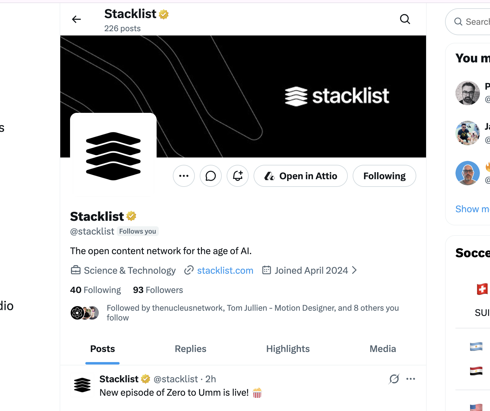 Stacklist: Open Content Network for AI
