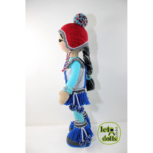 Hanna Groot Gehaakte Pop Patroon, Amigurumi, 21"/ 53 cm Lang