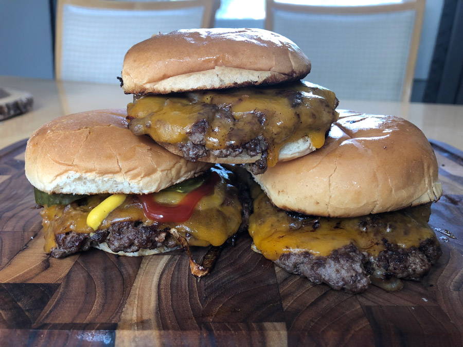 Smash Burgers made with BetterFed Beef's Whole Muscle Ground beef. Make Better Burgers.