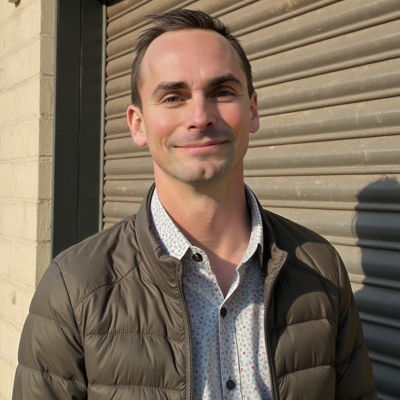 Photo generated by Secta Labs in style of Street Portraits with Metal Door Vibe