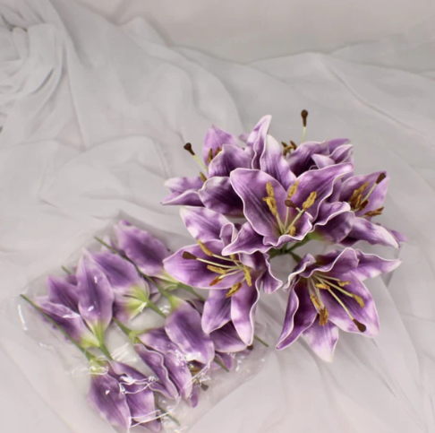 Purple Asiatic Lily Flowerhead - Realistic Artificial Flowers