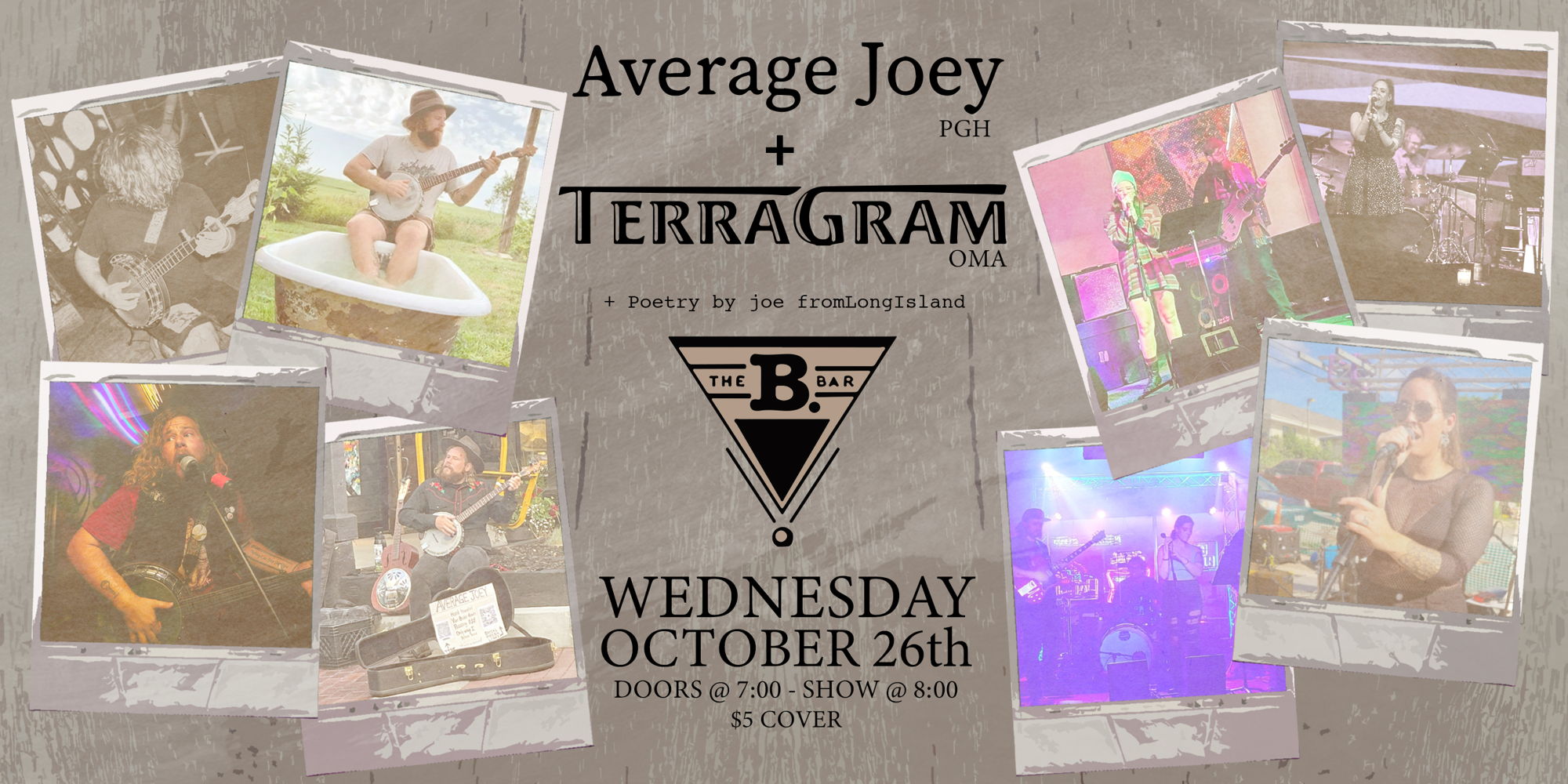 Average Joey + TerraGram at The B Bar Omaha promotional image