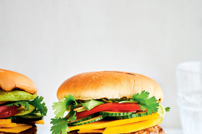 Pork Burgers with Mango