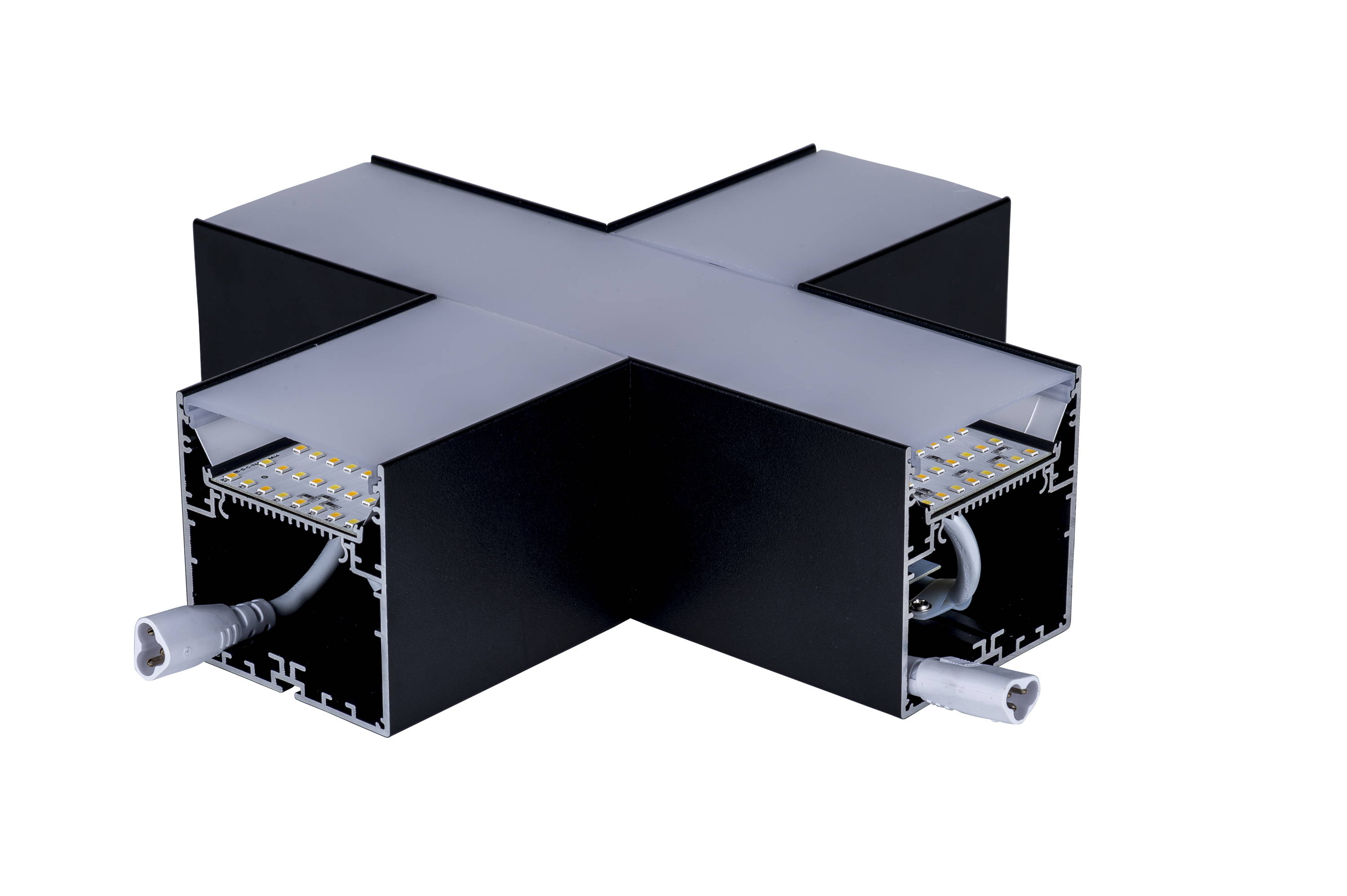 HCP-602002-X / HCP-602004-X - Black 20w X-Shape TRI Colour Proline Connector