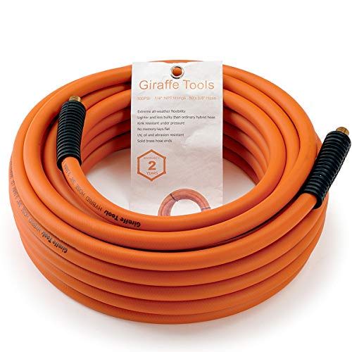 Giraffe Hybrid AirHose 3/8 in. x 50 FT.1/4 in. MNPT Fittings vs Plews