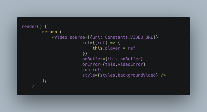 Calling Video Component from react-native-video