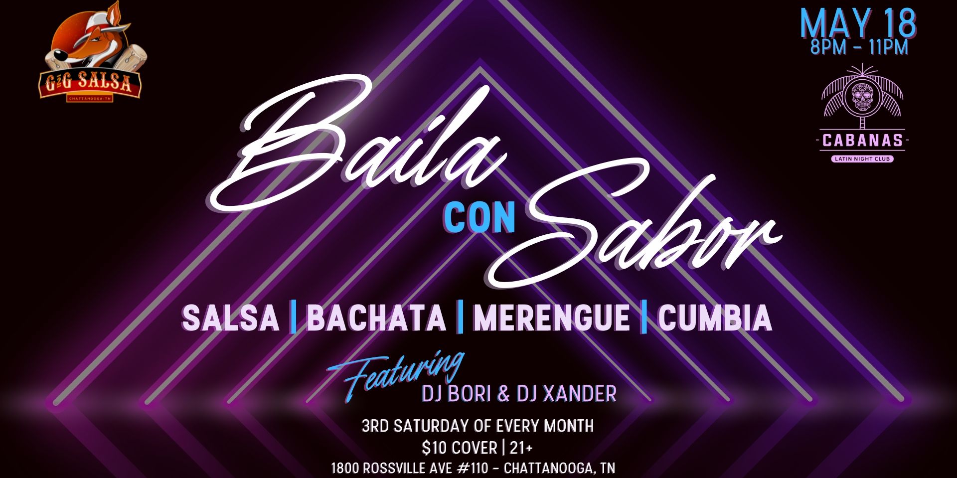 Baila con Sabor @ Cabanas Night Club promotional image