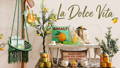 A display of spring-related products, like bird feeders and a hanging bird bath