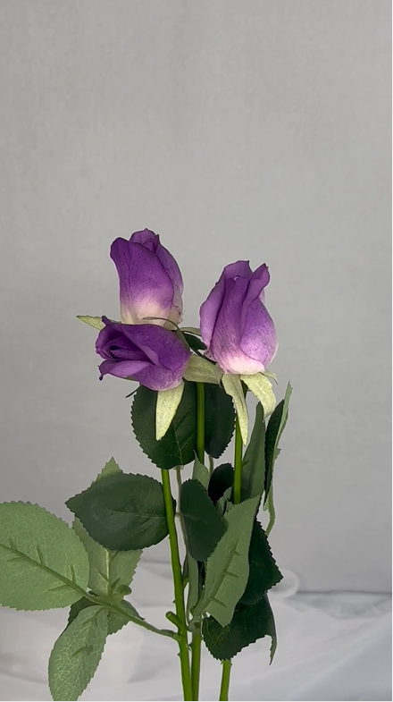 Purple Real Touch Rose Bud - Realistic Artificial Flowers - Image 4