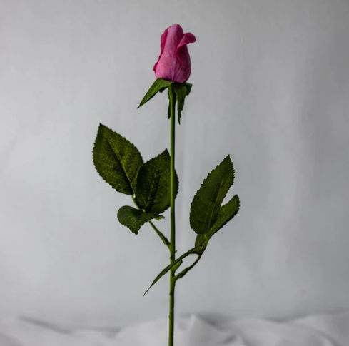 Pink Real Touch Rose Bud - Realistic Artificial Flowers