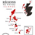 Carte région du Whisky Islands localisation de la distillerie écossaise Tobermory