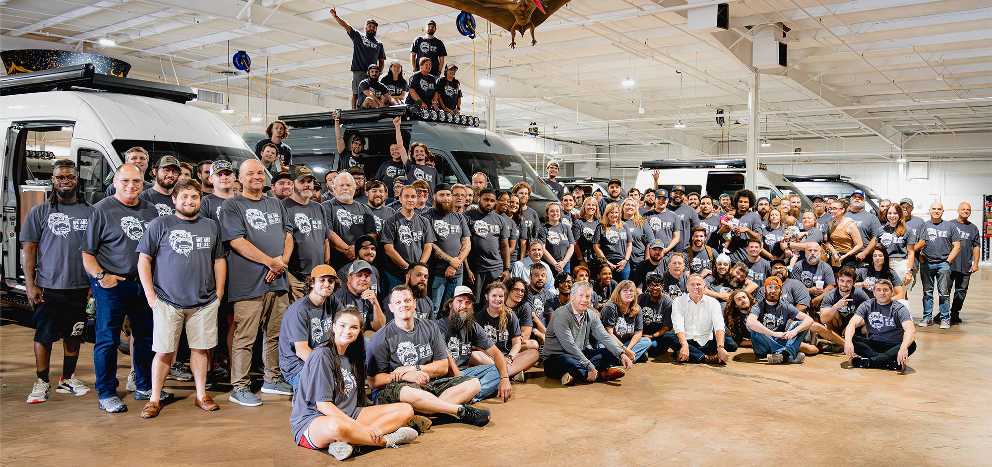 Storyteller Overland employees celebrate working at a "Best Places To Work" company on May 11, 2023.