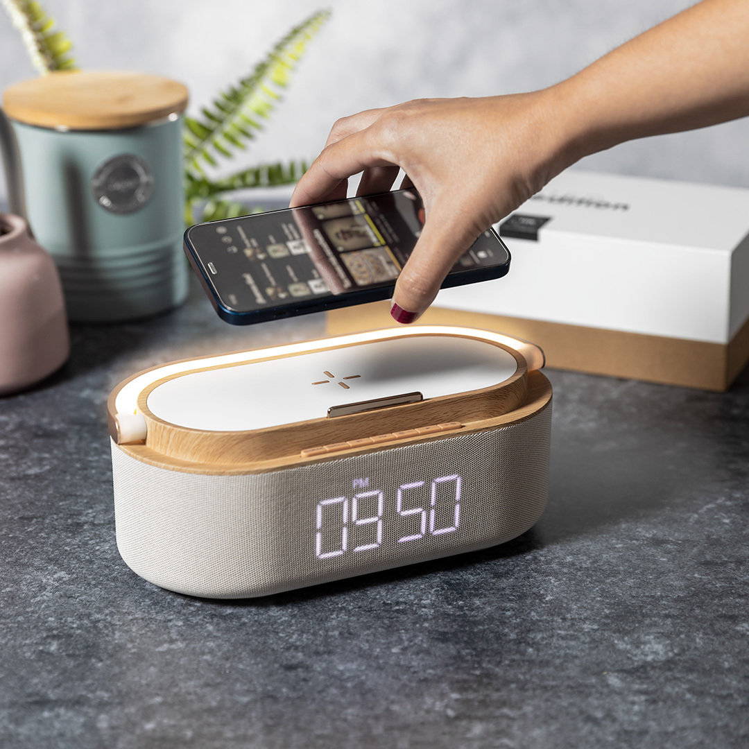 6 IN 1 MULTIFUNCTION WIRELESS CHARGER ALARM CLOCK