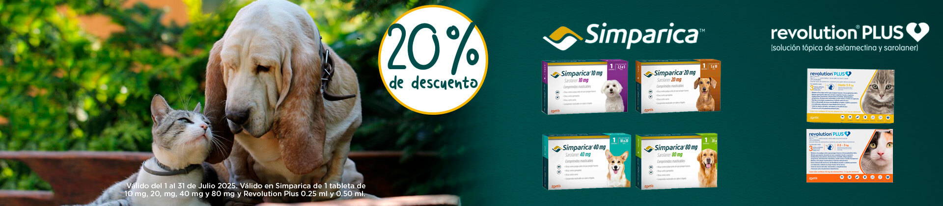 Simparica: 20% de descuento en productos seleccionados.