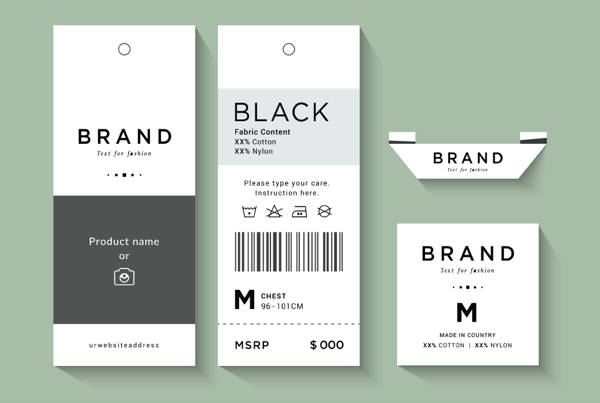 Printed custom swing tag with punched hole