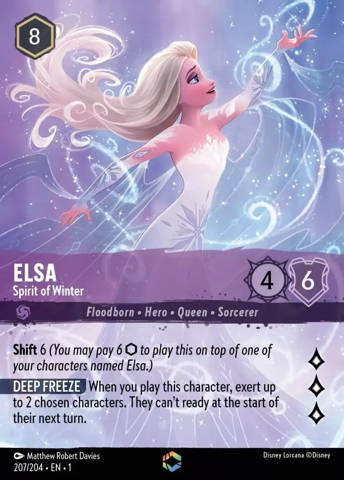 Elsa card from Disney's Lorcana: The First Chapter.