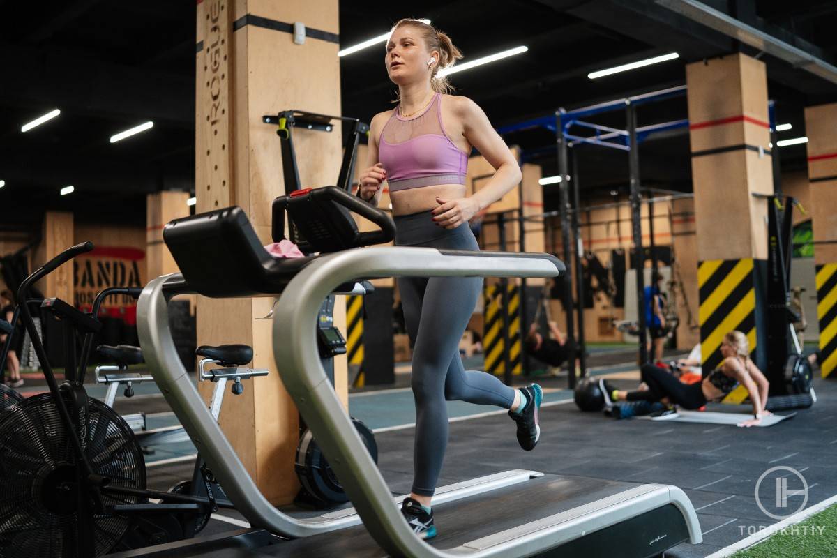 Athlete Running Workout Using Treadmill