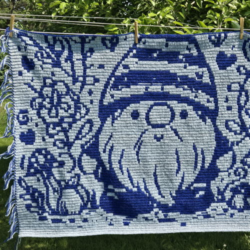 Summer Gnome | Overlay Mosaic Crochet Blanket PDF Pattern