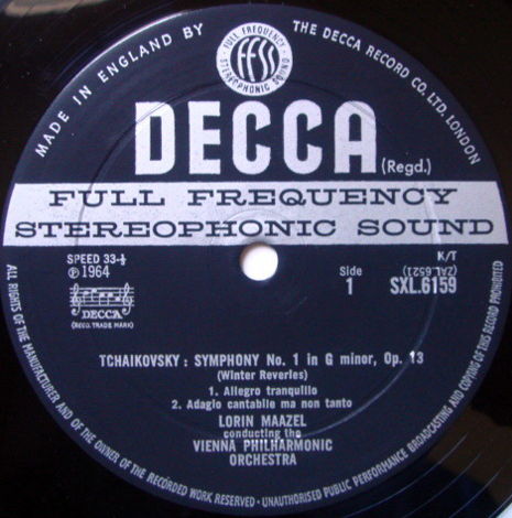 DECCA SXL-WB-ED2 / MAAZEL, - Tchaikovsky Symphony No.1 ...