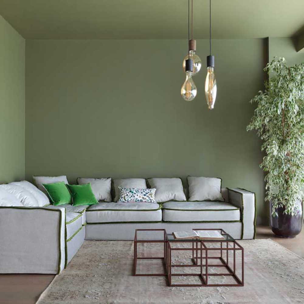 natural sofa in green ambient