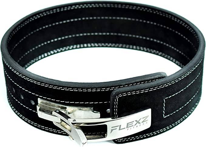 FlexzFitness Lever Weight Lifting Leather Belt