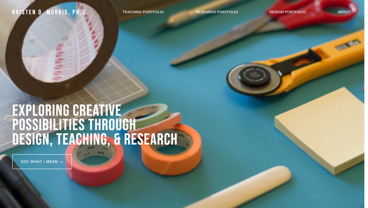 Screenshot of Kristen D. Morris, from the teacher portfolios collection.