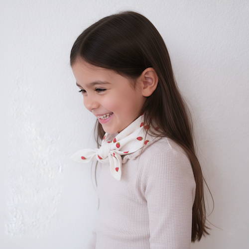 Foulard raffiné adorable pour bébé et enfant, en coton doux et bambou et respirant, certifié OEKO-TEX, idéal pour compléter une tenue d’enfant chic et confortable