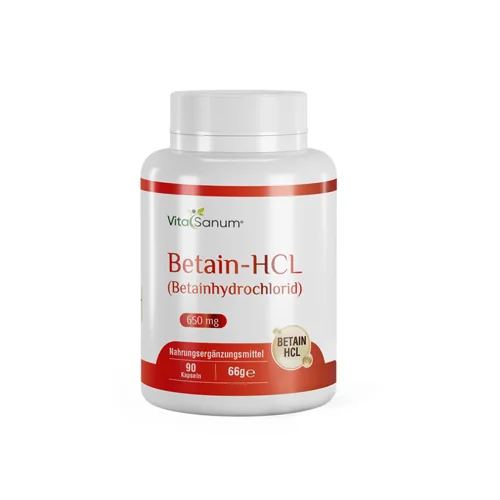 Betain - HCL - Betainhydrochlorid - 650mg 90 Kapseln