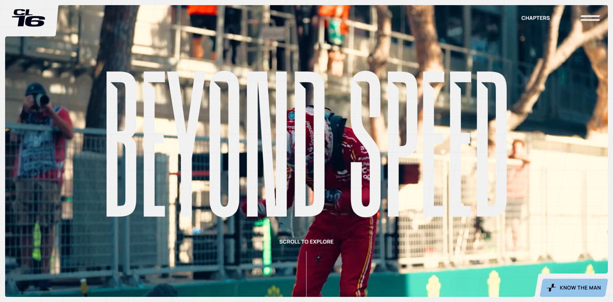 Screenshot of Charles Leclerc, from the athlete websites collection.
