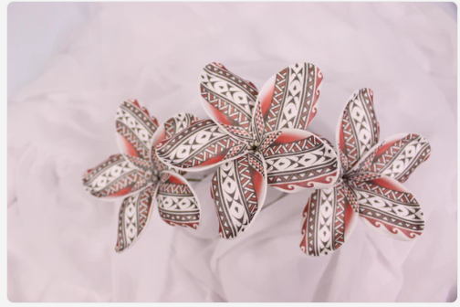 Dusk Tribal Tattoo Frangipani Real Touch (6 Pack) - Realistic Artificial Flowers - Image 3