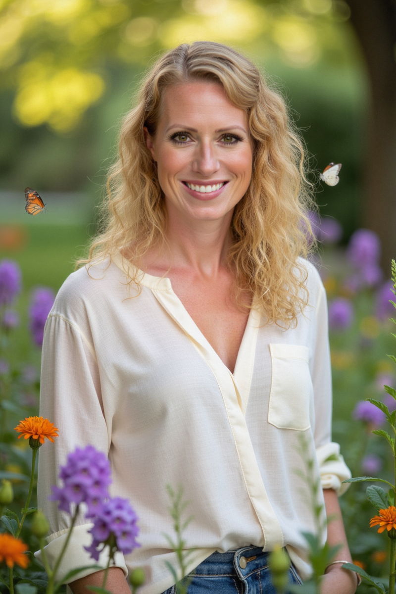 Photo generated by Secta Labs in style of Butterfly Garden Portraits