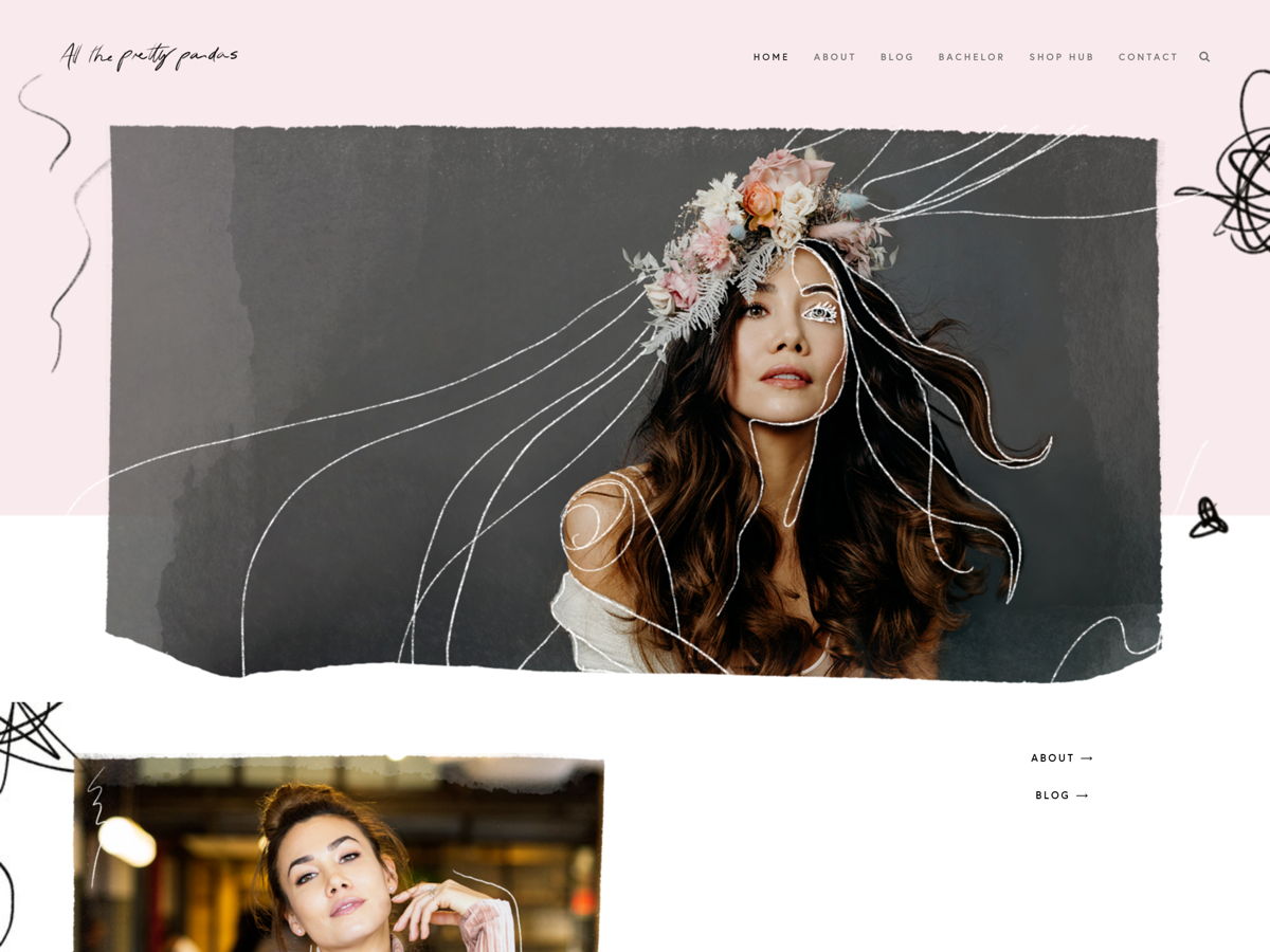 Screenshot of All the Pretty Pandas, from the blog design examples collection.
