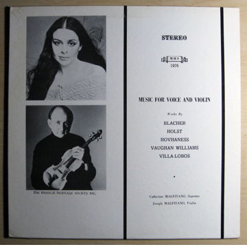 Catherine Malfitano, Joseph Malfitano - Music For Voice...