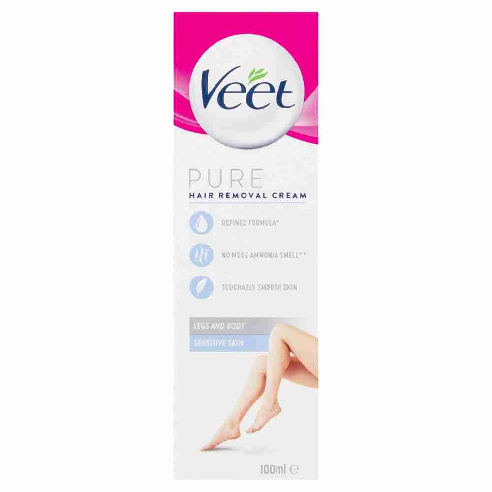 Veet Pure Hair Removal Cream Legs and Body Sensitive Skin 100mL - Image 3