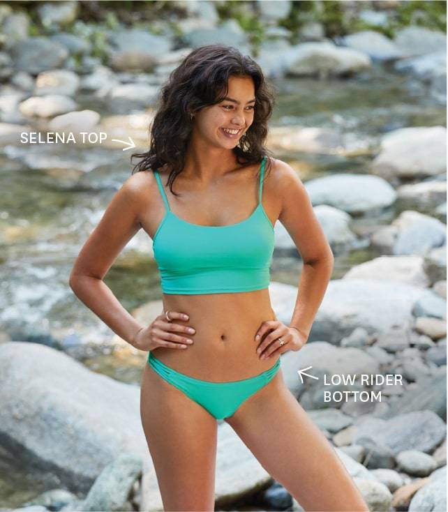 Eidon's Selena top and Low Rider bottom in the Honolua color from the Expeditions collection.